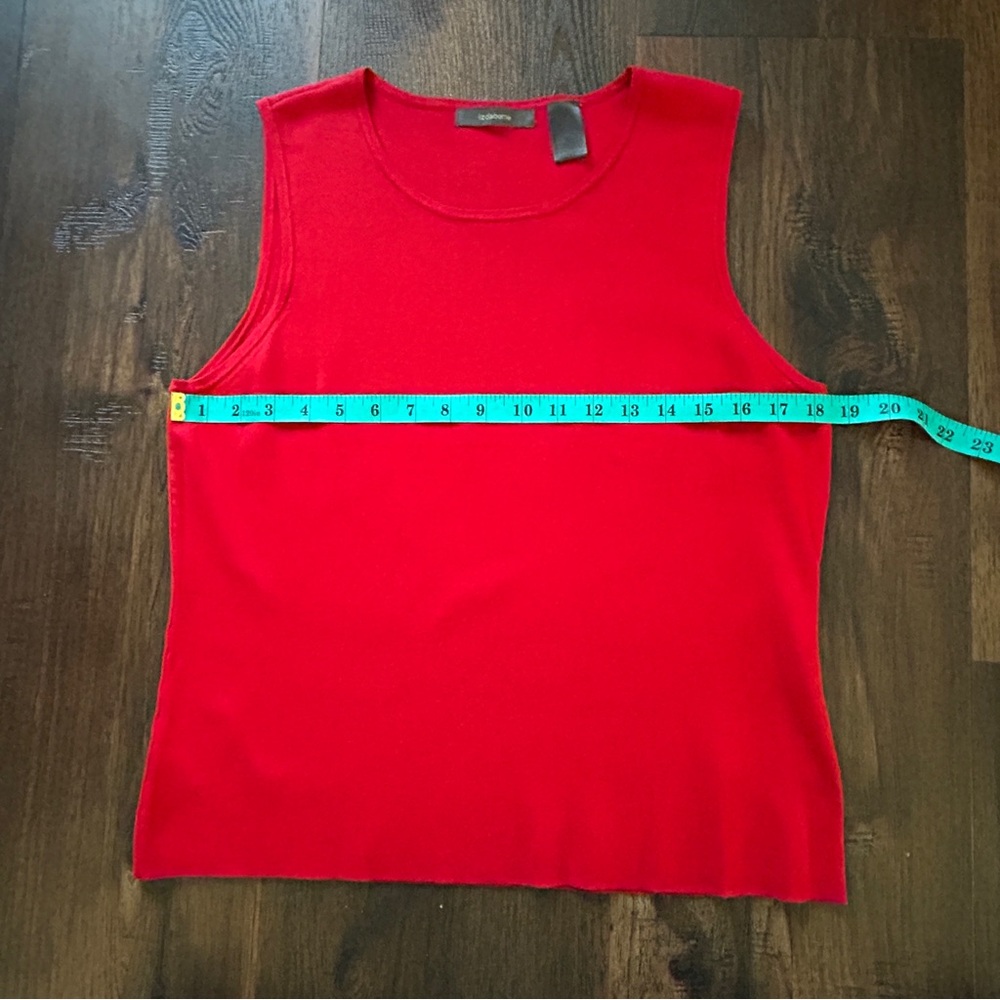 Liz Claiborne Red Silk Blend Sweater Set Cardigan Tank Size L - Picture 11 of 11